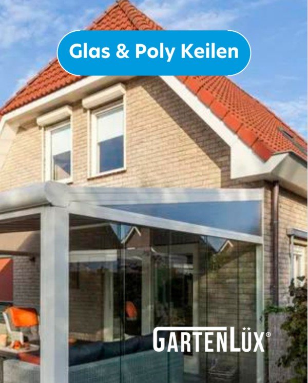 Gartenlux Venlo Glas und Polykarbonat Keile